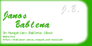 janos bablena business card